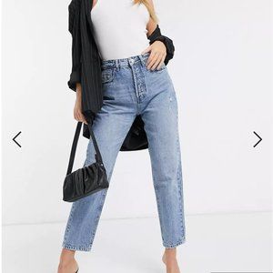 Stradivarius cotton mom fit vintage jeans in light wash